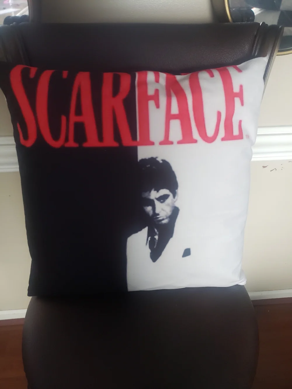 Scarface Graphic Throw Pillow - Black, White & Red